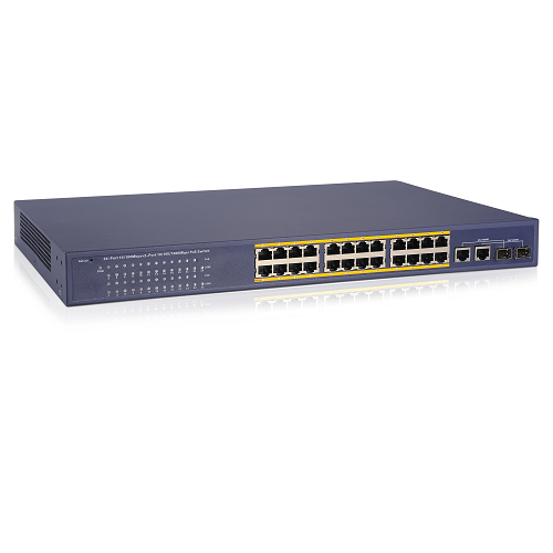 Huacomm 24 ports PoE switch with 2 SFP fider ports with Giga